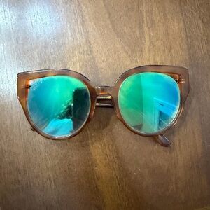 Diff Eyewear Brown Sunglasses with Blue Lenses